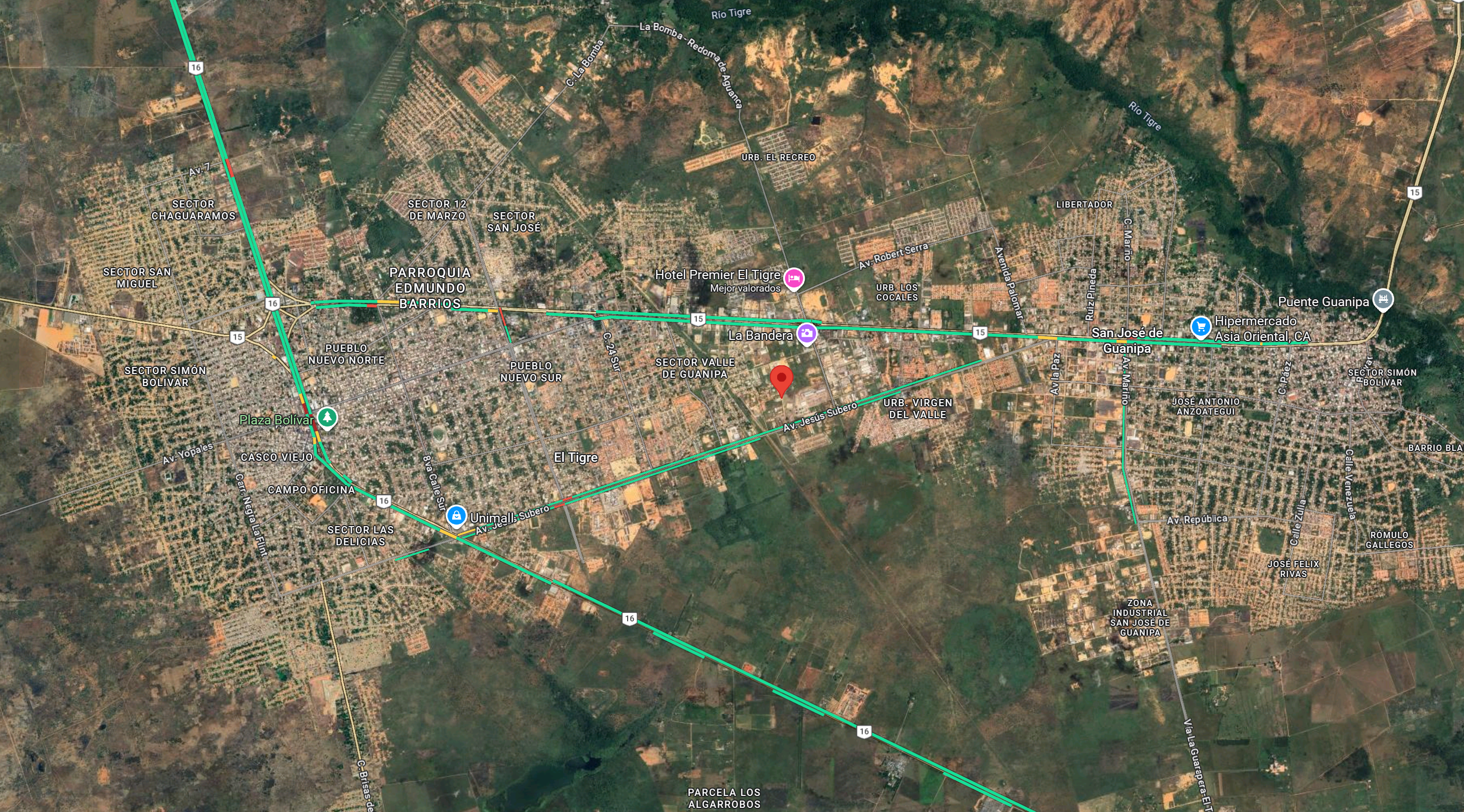 Ubicación del inmueble dentro de El Tigre